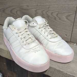 Adidas Court Sneakers Pink & White Women's Size 9.5